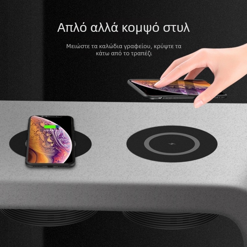 Ασύρματος φορτιστής 10W με ανεμιστήρα ψύξης, QC3.0 γρήγορη φόρτιση, είσοδος 12V, έξοδος 2A