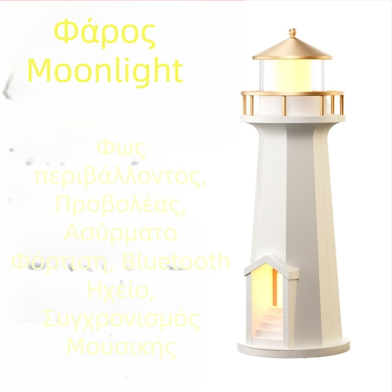 Λαμπτήρας προβολής φεγγαριού με ασύρματη φόρτιση Qi έως 10W, Bluetooth ηχείο και νυχτερινό φως