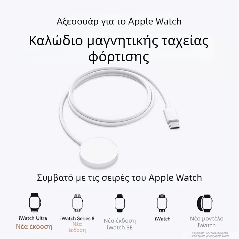 Βάση ασύρματης φόρτισης για Apple Watch με μαγνητική φόρτιση, θύρα USB-C, πρωτόκολλο PD, βάση φόρτισης τύπου σταντ, έξοδος 2.5W, συνολική ισχύς 5W