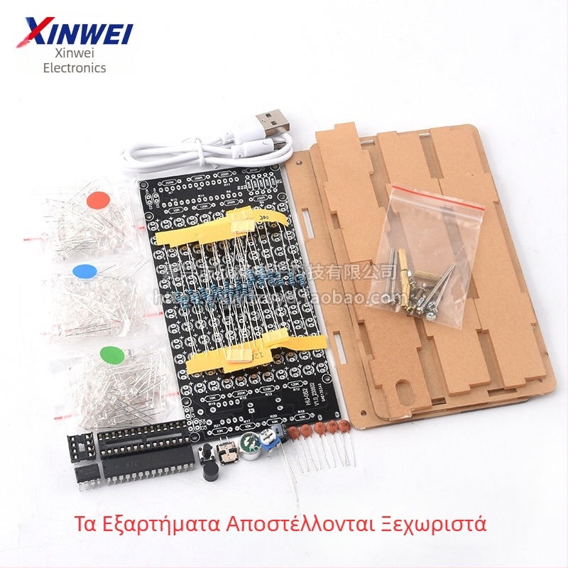 Κιτ DIY ηλεκτρονικών: φωνητικά ενεργοποιούμενο LED για μουσικό φάσμα και ρυθμό, συναρμολόγηση pickup και πρακτική συγκόλλησης με απευθείας σύνδεση (Μάρκα Xinwei; Φωνητική ενεργοποίηση; LED μουσικό φάσμα και ρυθμός; Συναρμολόγηση pickup; Πρακτική συγκόλληση