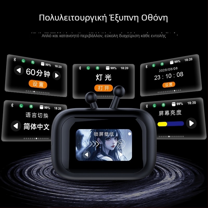Ακουστικά οστικής αγωγής με μνήμη 32 GB, μακροχρόνια αυτονομία μπαταρίας, Bluetooth 6.0, στερεο ήχος, σχεδιασμένα για τοποθέτηση πάνω στο κεφάλι