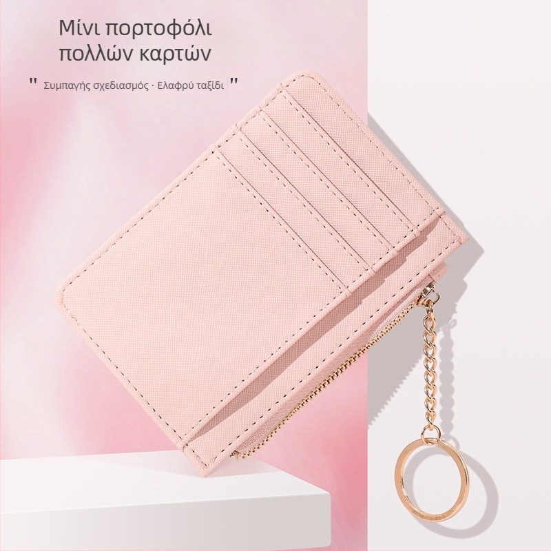 PU unisex πορτοφόλι με φερμουάρ, μονόπτυχος σχεδιασμός, πολλαπλές θήκες καρτών, επένδυση πολυεστέρα, street-style