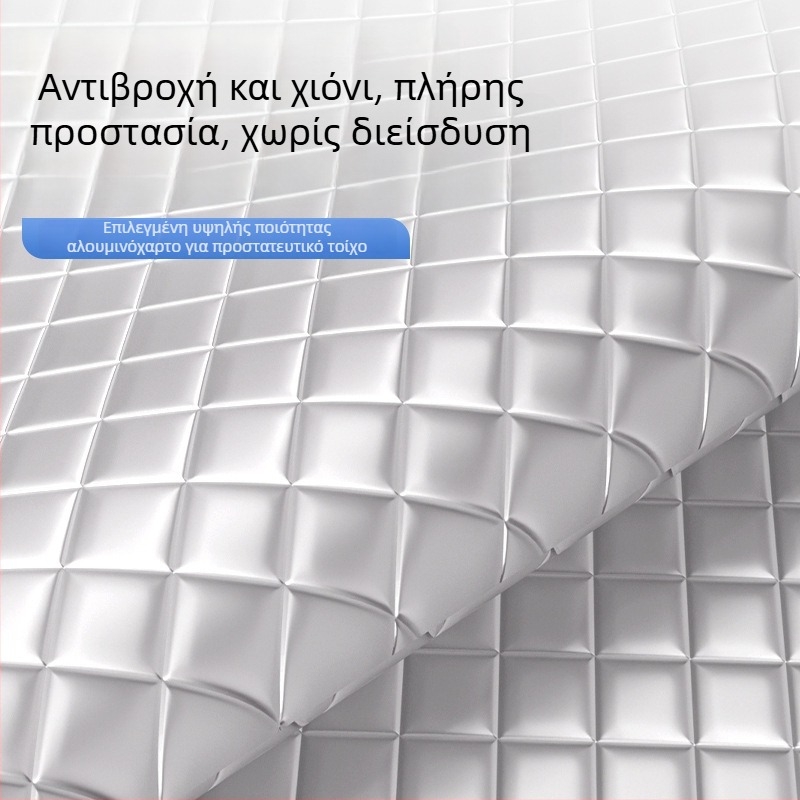 Στρώμα προστασίας ηλίου για το εμπρός παρμπρίζ αυτοκινήτου - Τηλεσκοπικό, παγκόσμια εφαρμογή, Αλουμινοποιημένος φιλμ + βαμβάκι με επίστρωση + μαύρο μη υφαντό ύφασμα, 465 g, Παχύ στυλ (Υλικό: αλουμινοποιημένο φιλμ + βαμβάκι με επίστρωση + μαύρο μη υφαντό ύφ