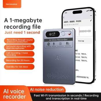 Μ5 Ultra-thin AI καταγραφέας για επιχειρηματικές συναντήσεις — 32 ώρες ηχογράφησης, μορφές MP3/WMA/WAV/WAM, TF κάρτα, LiPo μπαταρία, μεταλλικό περίβλημα