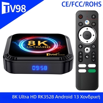 Android TV Box με επεξεργαστή RK3528, 4GB RAM, αποθήκευση 16/32/64GB, έξοδος HDMI 4K, Wi‑Fi και Bluetooth