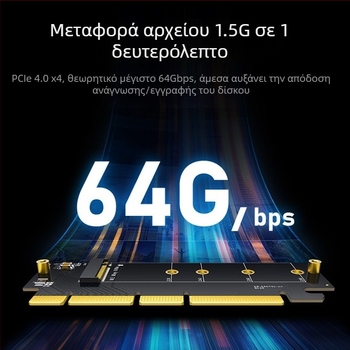 Κάρτα προσαρμογής PCIe x16 σε M.2 NVMe - Μοντέλο X0094, PCIe 3.0/4.0 Πρωτόκολλο, μεταφορά δεδομένων 6400 MB/s