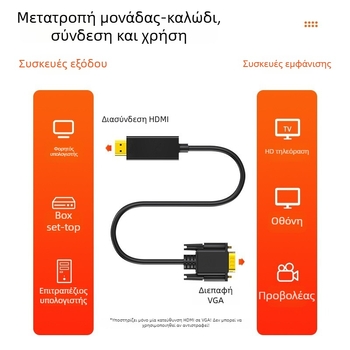 Μετατροπέας HDMI σε VGA ZX083, υψηλής απόδοσης τσιπ, καλώδιο 1,8 m, είσοδος HDMI