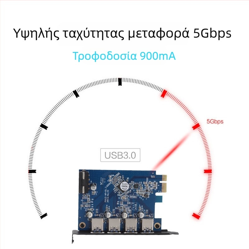 Orico PCI-E USB 3.0 κάρτα επέκτασης με τέσσερις θύρες PVU3-4P, VLI805