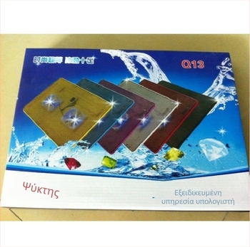 Φορητός ψύκτης για φορητό υπολογιστή με δύο ανεμιστήρες, μεταλλικό πλέγμα, μοντέλο Q13, συμβατός με φορητούς υπολογιστές/ ultrabooks/ Playbook