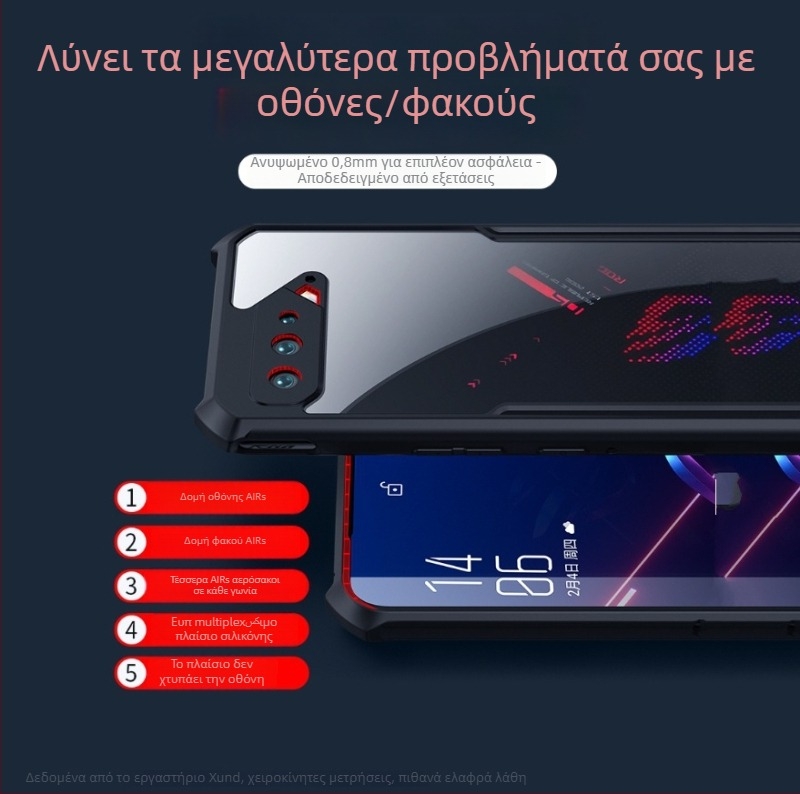 Θήκη κινητού ASUS ROG7 Gaming | TPU+PC, Κατασκευασμένο με θερμική πρέσα, Διάχυση θερμότητας, Ανθεκτικό σε πτώσεις