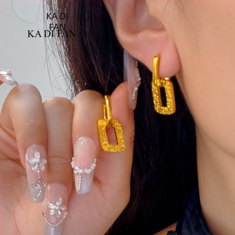 Γεωμετρικά Τετράγωνα Σκουλαρίκια, Χρυσοπλατιωμένα, Κράμα, Για Γυναίκες, Στυλ Φύση – Φρέσκο και Γλυκό