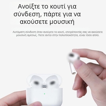 Ασύρματα ακουστικά συμβατά με Apple — Bluetooth 5.3, Μείωση Θορύβου, Ασύρματη Φόρτιση, Μέχρι 8 ώρες ζωής μπαταρίας