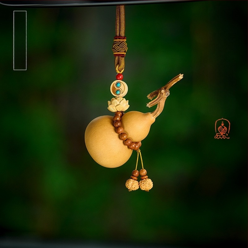 Κρεμαστό αυτοκινήτου σε μορφή κολοκύθας, Bodhi υλικό, κινεζικός παραδοσιακός στυλ, εσωτερική διακόσμηση αυτοκινήτου, αυτοκινητικά διακοσμητικά