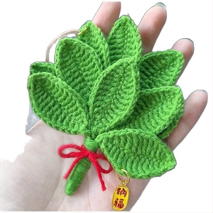 Μενταγιόν αυτοκινήτου από βελούδο, χειροποίητο πλεκτό, μοτίβο φύλλου γκρέιφρουτ, στυλ κινουμένων σχεδίων, λειτουργία αρώματος