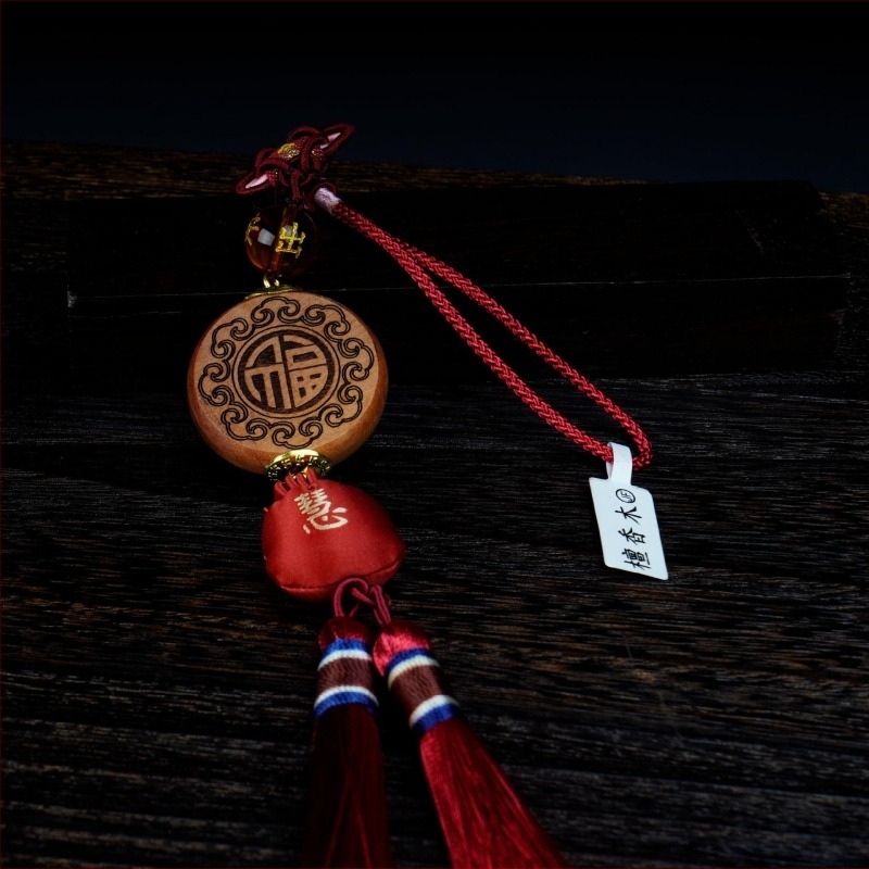 Μενταγιόν αυτοκινήτου από χαλκό, σασετ με σανδαλόξυλο και μπρούντζινο κέντημα, παραδοσιακό στυλ, εσωτερική διακόσμηση αυτοκινήτου