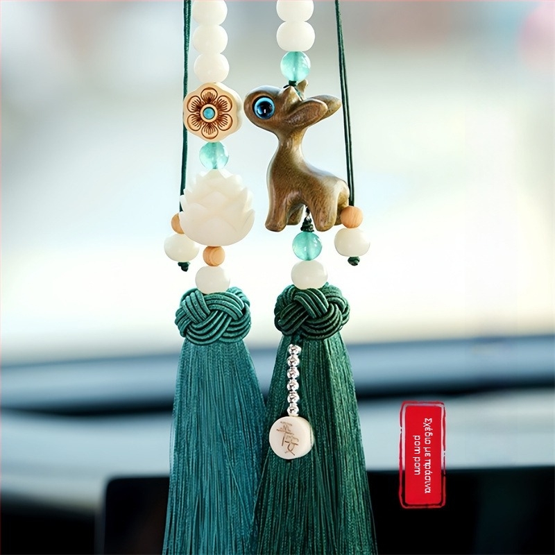 Ξύλινο διακοσμητικό αυτοκινήτου – χειροποίητο κρεμαστό με μοτίβο ελάφι, ρετρό στυλ, εσωτερική διακόσμηση, με δυνατότητα παραμετροποίησης