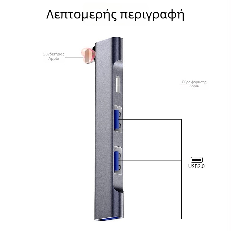 Apple τετραπλής λειτουργίας βάση σύνδεσης WG-512 με Lightning διεπαφή, 4 θύρες USB, χωρίς εξωτερική παροχή ρεύματος