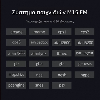 Κονσόλα παιχνιδιών M15 — 64GB μνήμη, Linux λειτουργικό σύστημα, Ασύρματη σύνδεση, MP3 player, Συμβατότητα με PS3, Έκδοση 2024