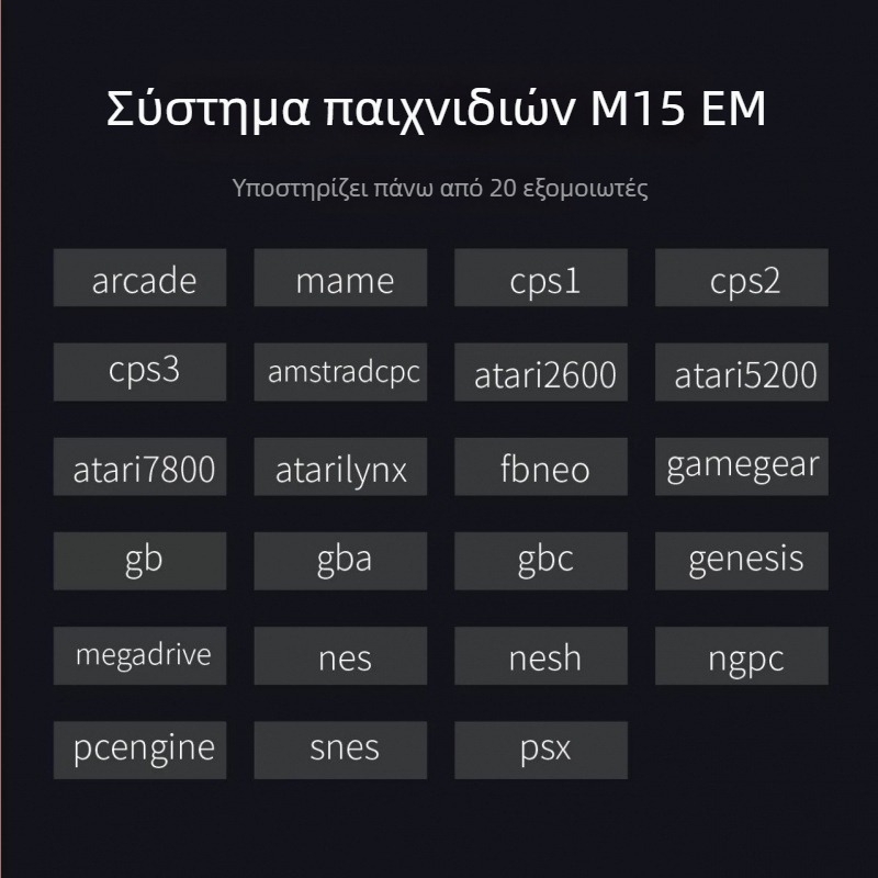 Κονσόλα παιχνιδιών M15 — 64GB μνήμη, Linux λειτουργικό σύστημα, Ασύρματη σύνδεση, MP3 player, Συμβατότητα με PS3, Έκδοση 2024