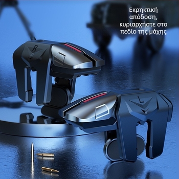 G21 Ασύρματος ελεγκτής κινητών παιχνιδιών με σύνδεση έξι δαχτύλων, διπλό έλεγχο και βοηθητικά κουμπιά σκοποβολής (PS-2 διεπαφή; ασύρματη σύνδεση; αλουμίνιο-ABS; συμβατός με iPhone και Android)