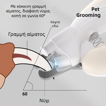 Ψαλίδι νυχιών κατοικίδίων με LED φως για γάτες και σκύλους – φιλικό προς αρχάριους