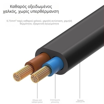 Καλώδιο τροφοδοσίας Shenghang, PVC μόνωση, πιστοποιημένο Tsti, γενικής χρήσης