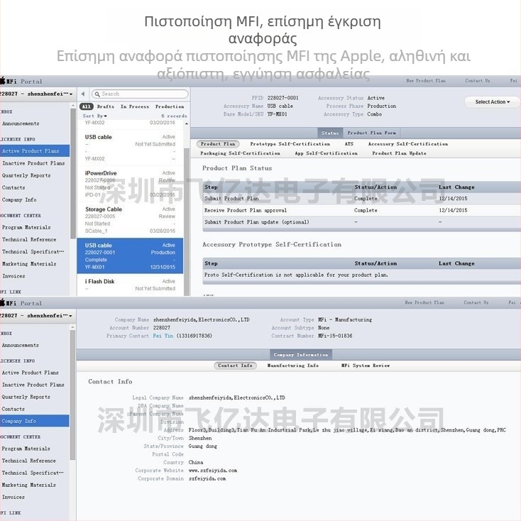 MFi πιστοποιημένο Apple Lightning καλώδιο — γρήγορη φόρτιση, μέγ. 2.4A, υλικό TPE