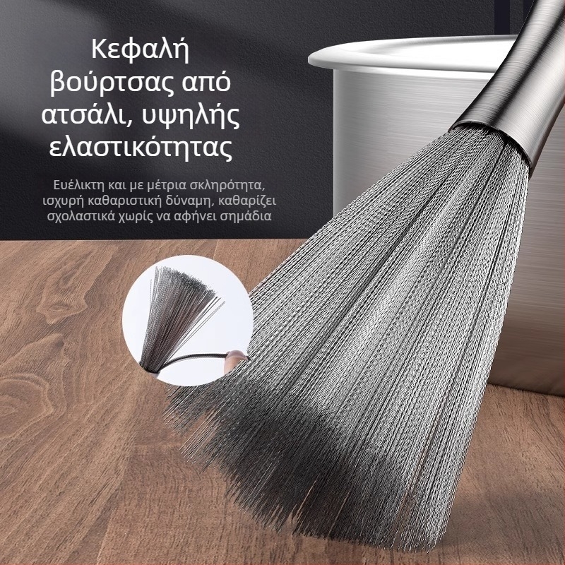 Βούρτσα κατσαρολών με μακριά λαβή, από 304 ανοξείδωτο χάλυβα, με μεταλλικό σφαιρίδιο καθαρισμού για την κουζίνα