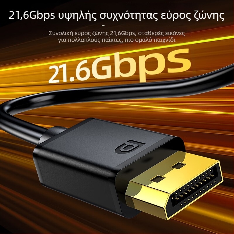 Καλώδιο DisplayPort 1.2 υψηλής ευκρίνειας, συμβατό με PC, με μετατροπέα, χαλκός χωρίς οξυγόνο