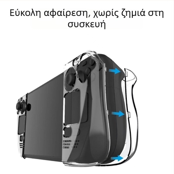 Προστατευτική διαφανής θήκη PC για Steam Deck με βάση — Δύο τμήματα κρυστάλλινο περίβλημα, Υλικό PC