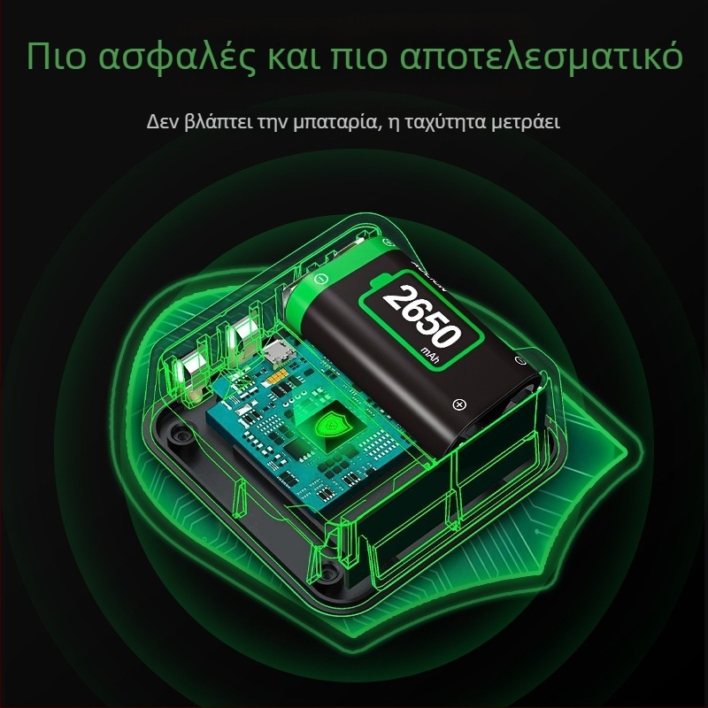Σετ μπαταριών Xbox Series X Controller – 2650mAh Ασύρματος Διπλός Φορτιστής με Γραφένιο Κύτταρα (Περιλαμβάνει Θήκη Μπαταριών, 2 Μπαταρίες, Type-C Καλώδιο)