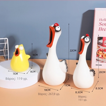 Διακοσμητικό ρητίνης με κοτόπουλο που φωνάζει για τον κήπο, καρτούν στυλ, χειροτεχνία ρητίνης, κατάλληλο ως δώρο