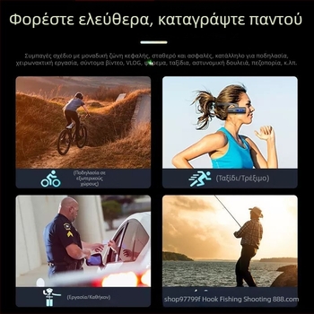 Κάμερα δράσης σε κράνος με 4K ανάλυση, ηλεκτρονική σταθεροποίηση εικόνας, φακός 2.0, 1,5 ιντσών LCD, αποθήκευση σε CF κάρτα