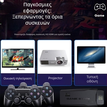 M8 κονσόλα παιχνιδιών με τζόιστικ – για δύο παίκτες, ασύρματη, 64-bit OS, 512MB μνήμης, USB/HDMI