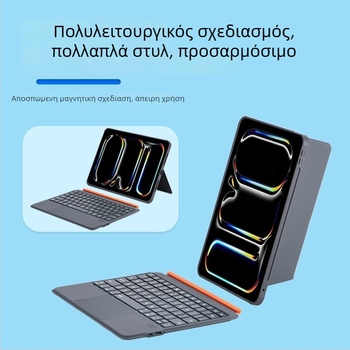Ασύρματο διαχωριζόμενο μαγνητικό θήκη-πληκτρολόγιο με αποσπώμενο δερμάτινο κάλυμμα για iPad Air και iPad Pro