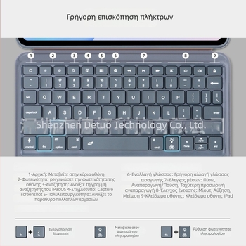 K07P θήκη Bluetooth με πληκτρολόγιο για iPad tablet με δερμάτινο κέλυφος – εργονομικό, κατασκευή OEM, συμβατό με iPad