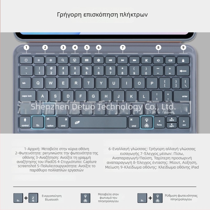 K07P θήκη Bluetooth με πληκτρολόγιο για iPad tablet με δερμάτινο κέλυφος – εργονομικό, κατασκευή OEM, συμβατό με iPad