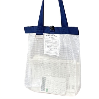 Lemon book H174 PVC Διαφανής τσάντα εγγράφων με φερμουάρ και δικτυωτή θήκη