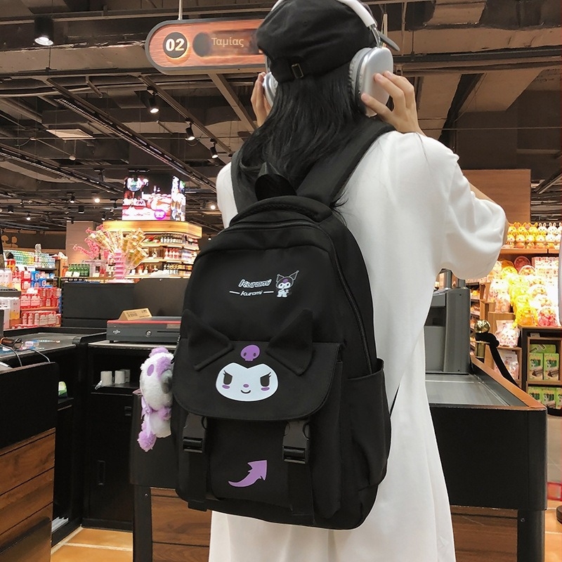 Σχολική τσάντα Sanrio σε ιαπωνικό στυλ, απλή, με μεγάλο χώρο, Oxford ύφασμα, αδιάβροχη, ελαφριά, ανθεκτική, με μοτίβο anime