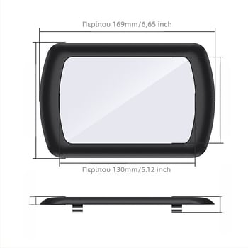 Καλλυντικός καθρέφτης αυτοκινήτου SD-2403, ABS και γυαλί, εγκατάσταση με κλικ, καθολική εφαρμογή, βάρος 73 g