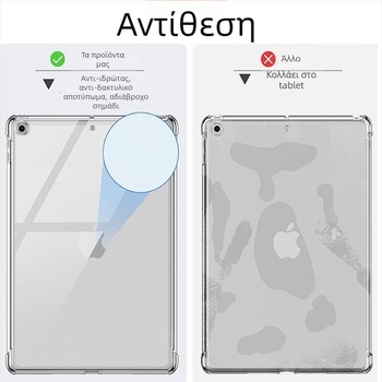 Διαφανής TPU θήκη για iPad – προστασία από πτώσεις, αντιδακτυλικά αποτυπώματα, εξαιρετικά διαφανής σχεδιασμός με αερόσακο