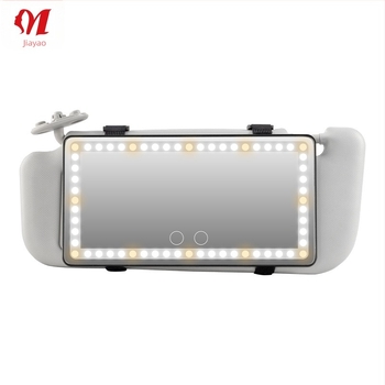 Jiayao Καλλυντικό αυτοκινήτου καθρέφτης μακιγιάζ με ABS κάσα, ασημένιος καθρέφτης και USB καλώδιο μήκους 3 μ.