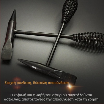 Σφυρί ηλεκτροσυγκόλλησης με κεφαλή από υψηλού άνθρακα ατσάλι, διπλή κεφαλή, μεταλλική λαβή, 300 g/500 g