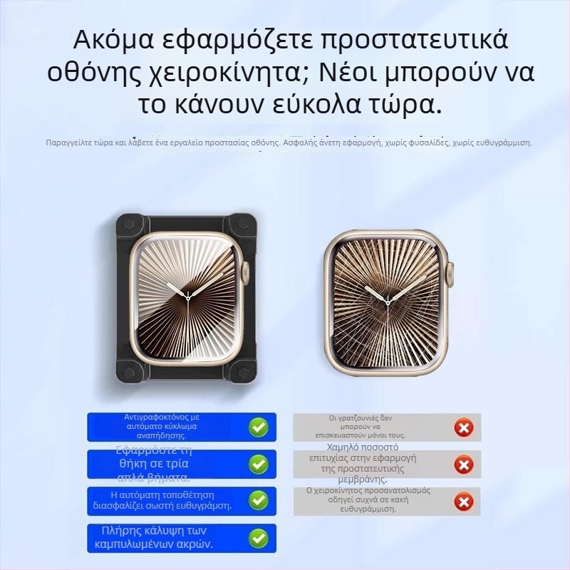 Sanjay PET προστατευτικό οθόνης Apple Watch με αντι-δακτυλικών αποτυπωμάτων και πλήρη κάλυψη, συμβατό με Apple Watch Series 9/8/7