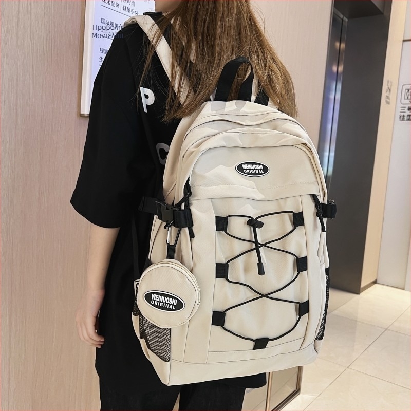 Νάιλον σακίδιο πλάτης με στυλ δρόμου, καμπύλη ιμάντας ώμου, επένδυση πολυεστέρα, για σχολική χρήση