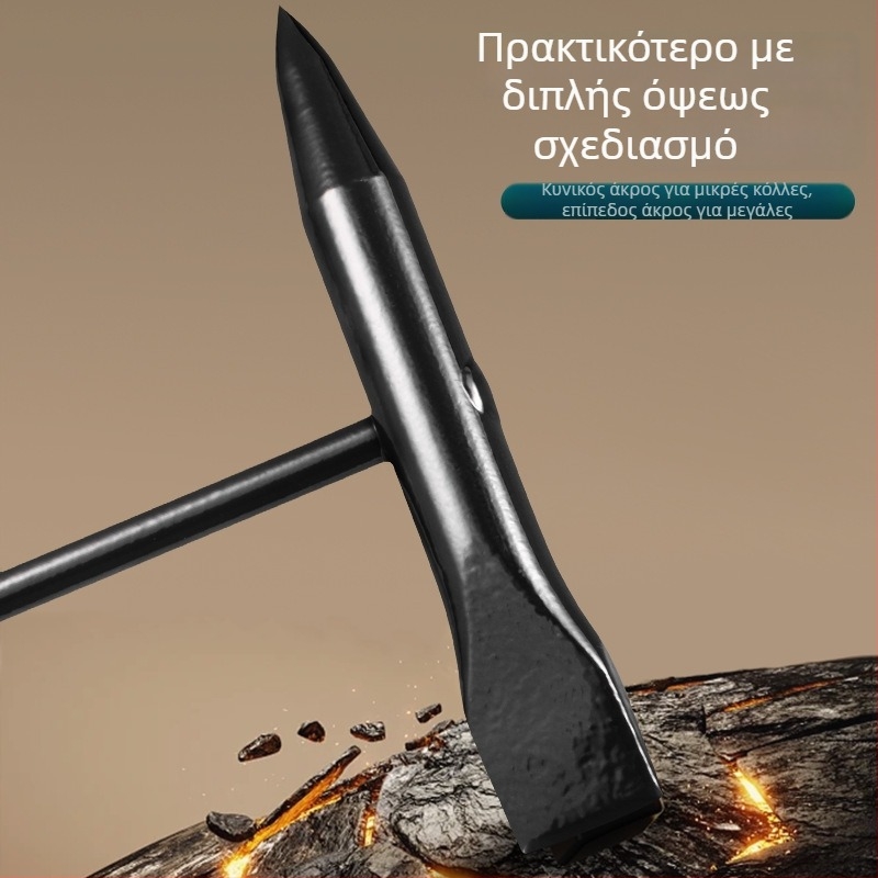 Ατσάλινο σφυρί με ελατήριο για συγκόλληση, επίπεδη κεφαλή, 300g/500g, αφαίρεση γρέζας και σκουριάς, διάσωση και θραύση πάγου, πολυλειτουργικό εργαλείο