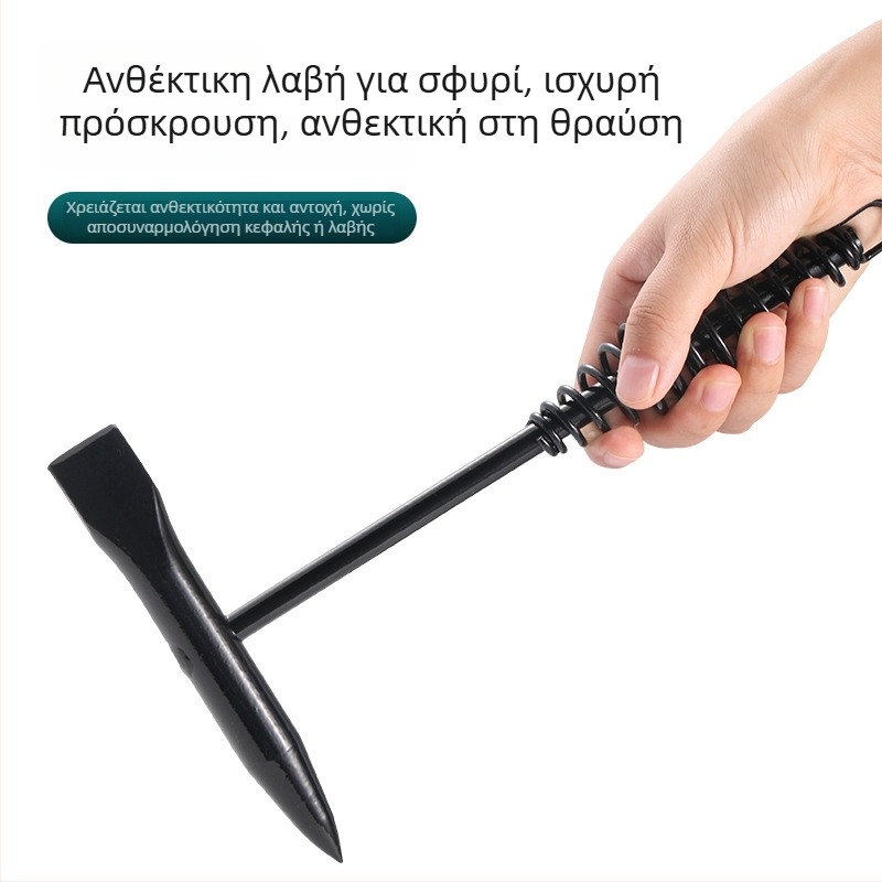 Ατσάλινο σφυρί με ελατήριο για συγκόλληση, επίπεδη κεφαλή, 300g/500g, αφαίρεση γρέζας και σκουριάς, διάσωση και θραύση πάγου, πολυλειτουργικό εργαλείο