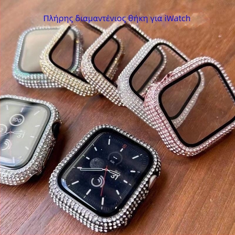 Θήκη Apple Watch S10 με πλήρη διαμάντια και ενσωματωμένη προστασία οθόνης από σκληρυμένο γυαλί – PC περίβλημα