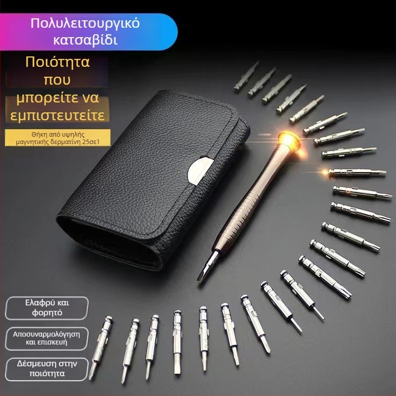 25-σε-1 πολυλειτουργικό μαγνητικό σετ κατσαβιδιών για επισκευές κινητών, φορητών υπολογιστών και tablet, από χάλυβα άνθρακα