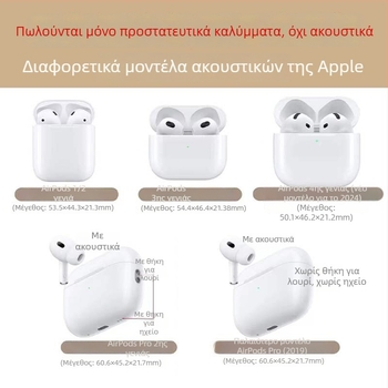 Θήκη προστασίας AirPods 4 για Apple ασύρματες Bluetooth ακουστικές συσκευές, πολυκαρβονάτο, χαραγμένο σχέδιο, στυλ IP